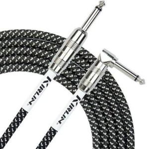 Kirlin FABRIC 20FT 1/4” Mono Plug Straight to Angle BLACK